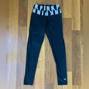 PINK Victoria's Secret Black High-Waist Logo Leggings